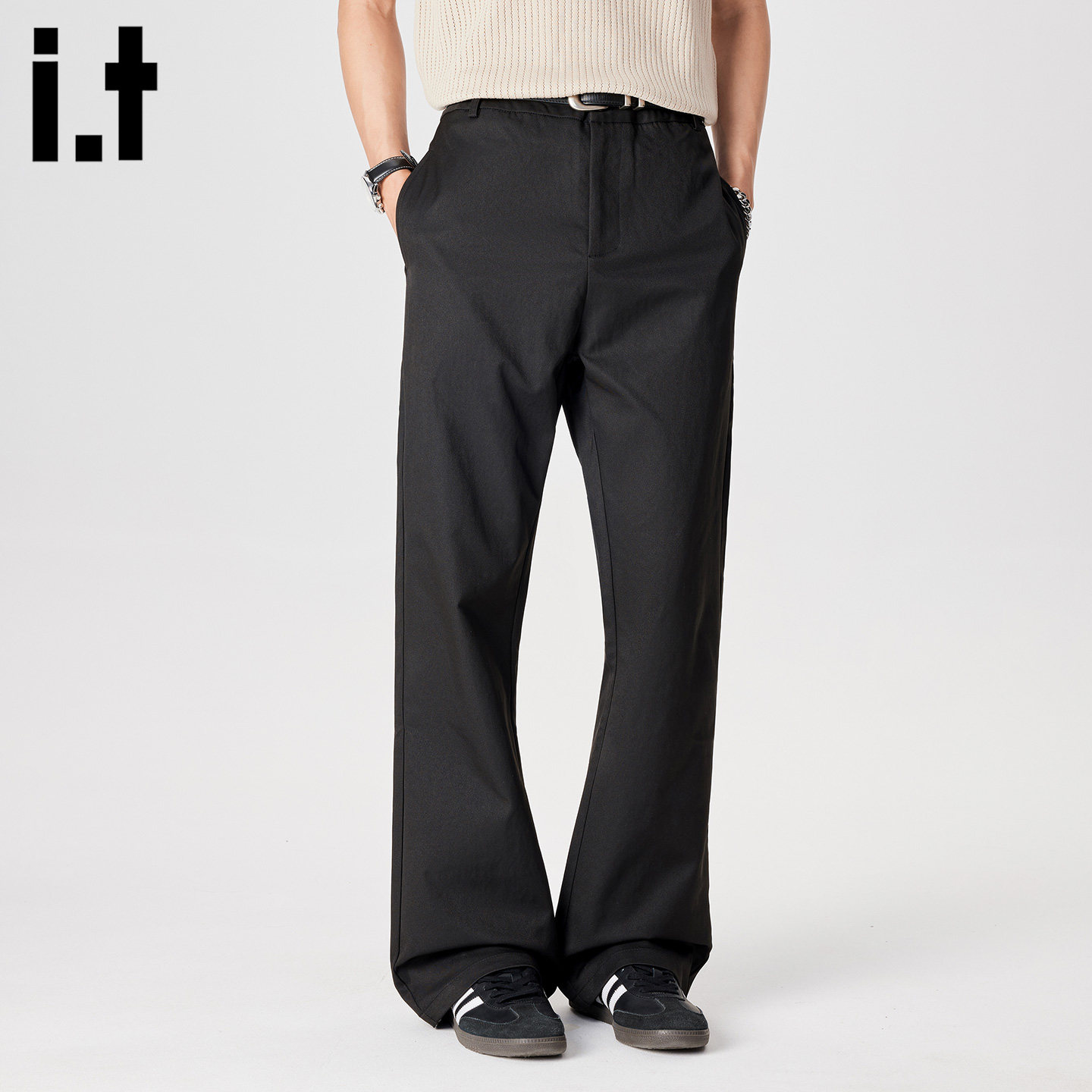 it :5cm/FIVECM休闲裤男新款时尚宽松直筒潮流百搭运动西装长裤子