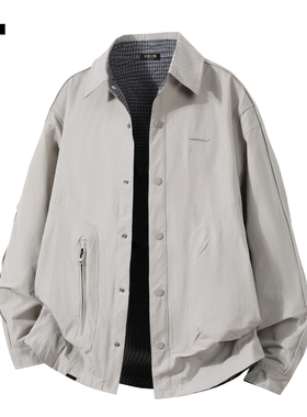 it :5cm/FIVECM潮流复古休闲外套男款2025秋冬季宽松翻领夹克工装