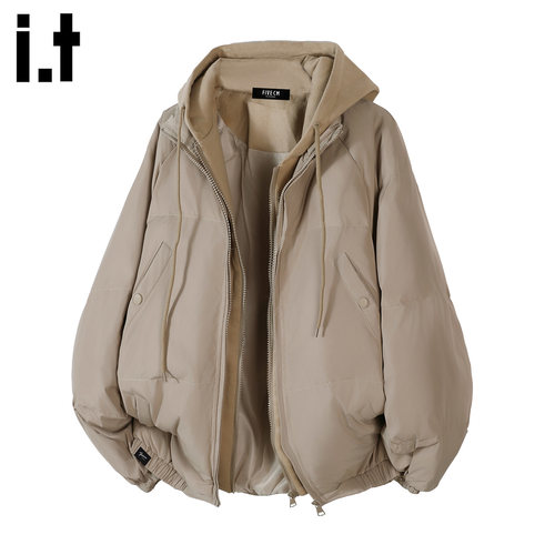 IT5cm学院风连帽加厚棉服