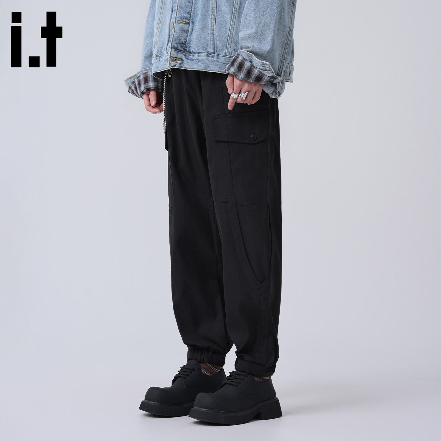 it :5cm/FIVECM黑色户外束脚工装裤男款2026春季新款百搭休闲长裤