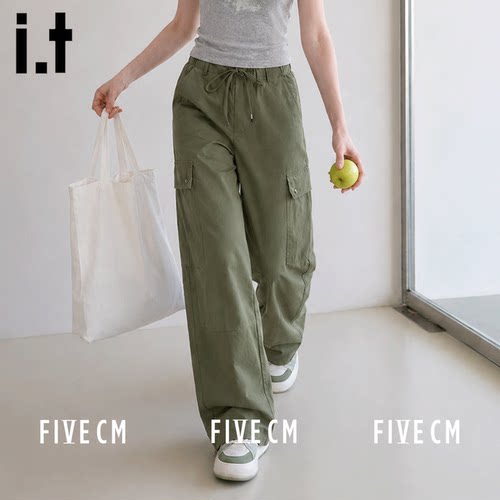 itFIVECM高腰阔腿卫裤女