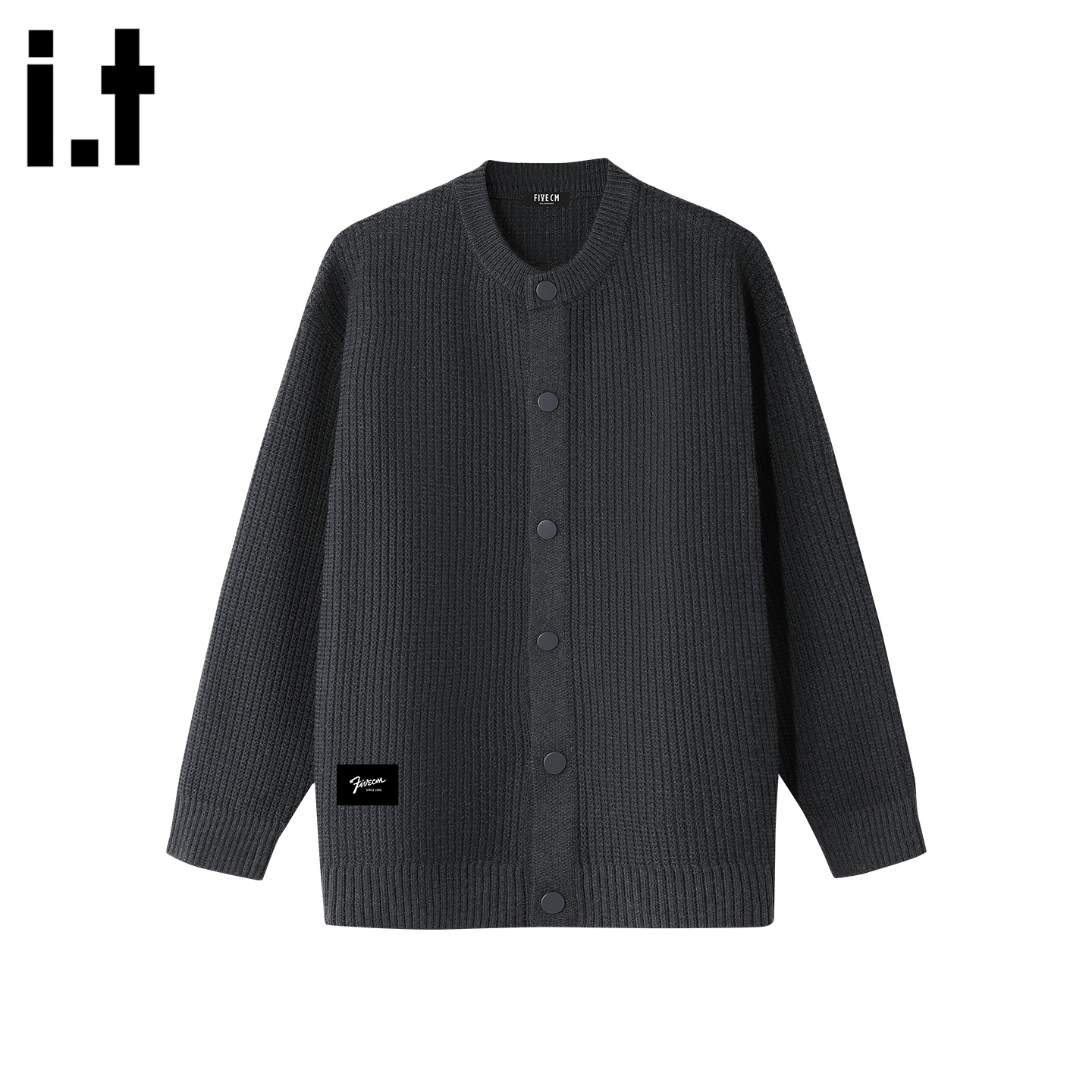 IT'S5cm黑色单排扣针织开衫