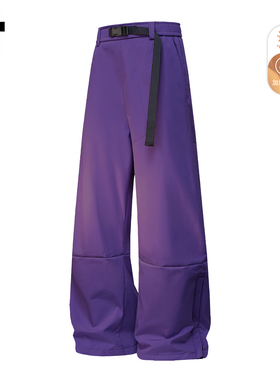 it :5cm/FIVECM紫色拼接休闲裤加绒保暖秋冬户外登山冲锋伞兵长裤
