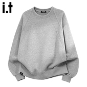 简约纯色圆领男卫衣宽松百搭休闲上衣 国潮春季 5cm FIVECM美式