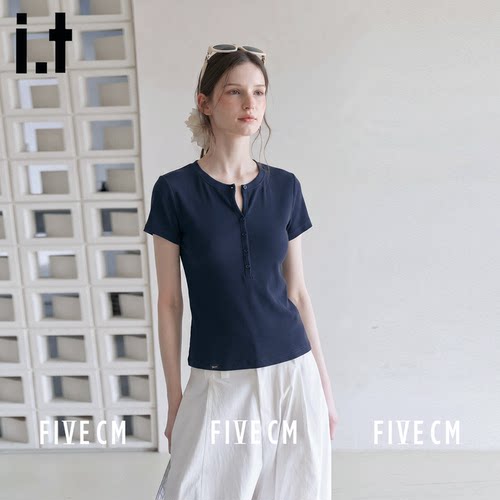 itFIVECM镂空夏季短袖T恤女