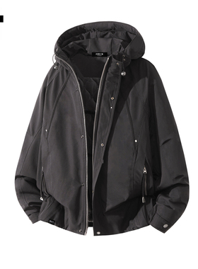 it :5cm/FIVECM时尚秋冬外套男士解构设计感拉链夹克2025连帽上衣