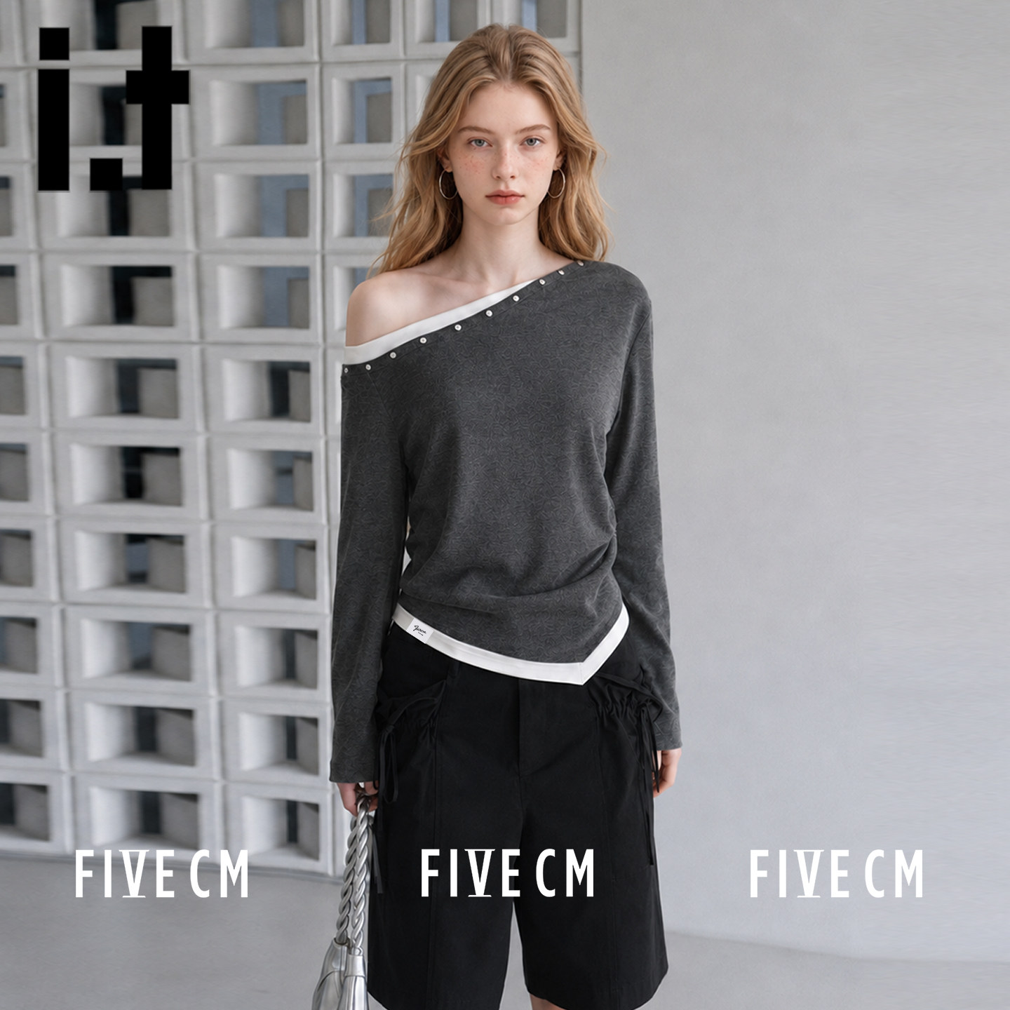 itFIVECM秋季宽松长袖T恤女新款
