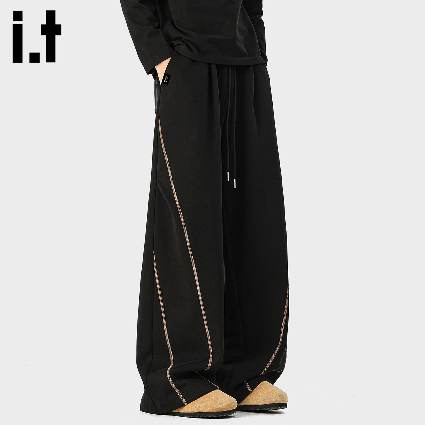 it :5cm/FIVECM美式复古直筒垂感运动卫裤男潮牌宽松阔腿休闲长裤