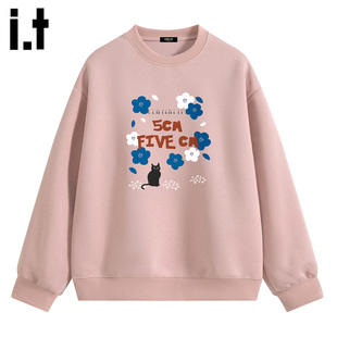 it :5cm/FIVECM宽松设计感重磅美式潮牌长袖卫衣男款小众圆领上衣