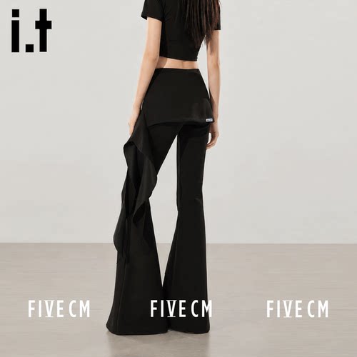 itFIVECM韩系黑色裙裤女