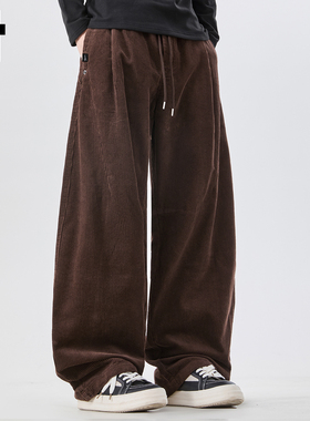 it :5cm/FIVECM时尚灯芯绒休闲裤男2025新款阔腿长裤百搭运动裤子