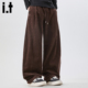 5cm 阔腿长裤 FIVECM时尚 灯芯绒休闲裤 男2025新款 百搭运动裤 子