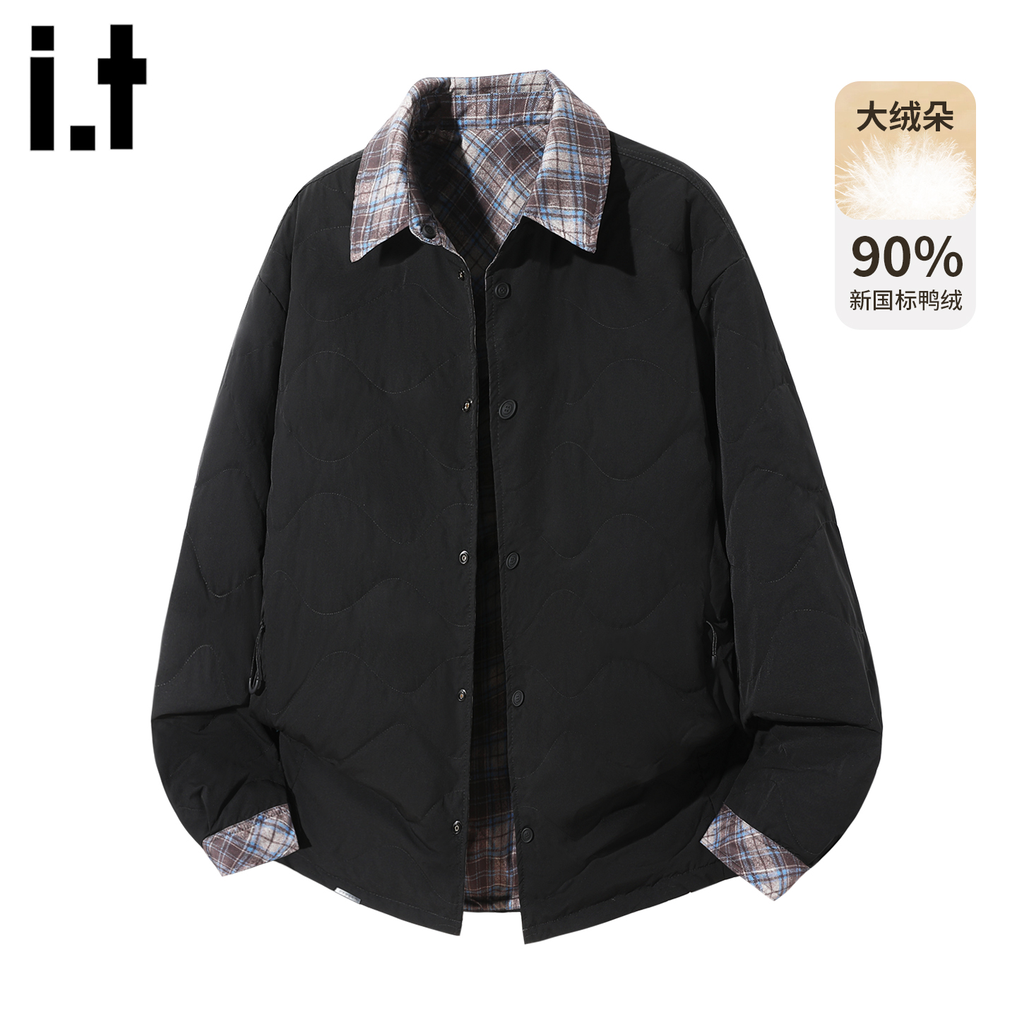 it5cm高级感假两件羽绒服外套