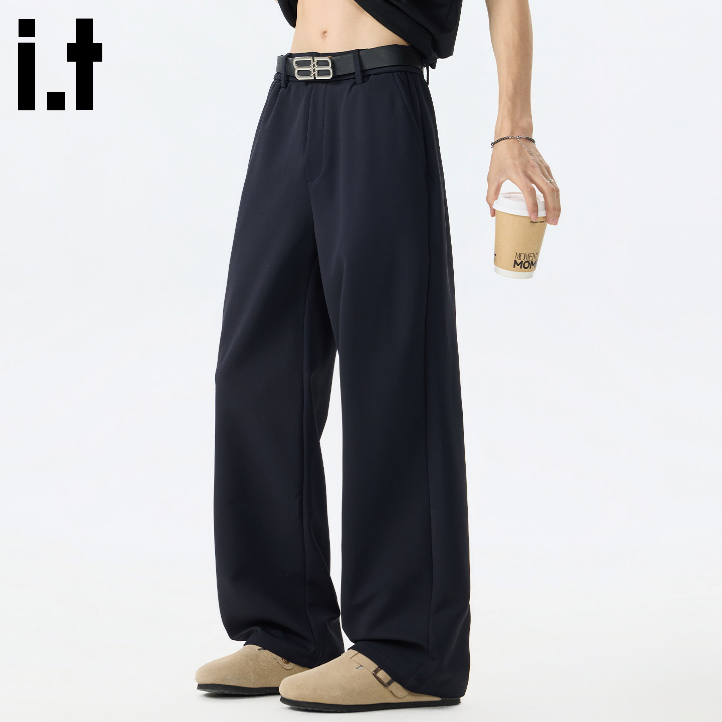 it:5cm/FIVECM美式复古男士休闲裤夏季新款高级感直筒垂感西装裤B