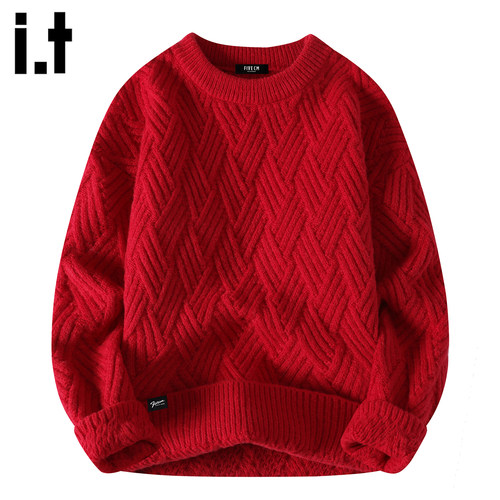 IT'S5cm红色宽松针织外套