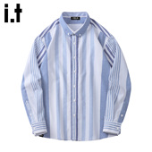 美式 潮牌休闲衬衣上衣 衬衫 男2025秋季 5cm FIVECM条纹拼色长袖