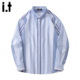 美式 潮牌休闲衬衣上衣 衬衫 男2025秋季 5cm FIVECM条纹拼色长袖