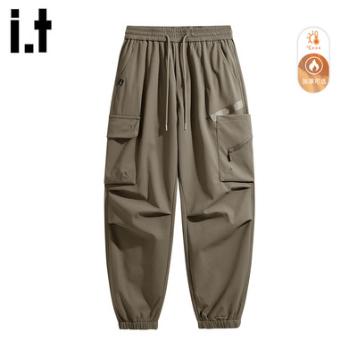 潮牌伞兵裤加绒加厚工装裤男款