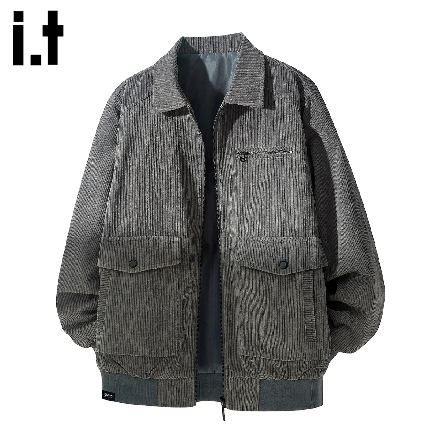 it5cm美式灰色尼龙夹克外套