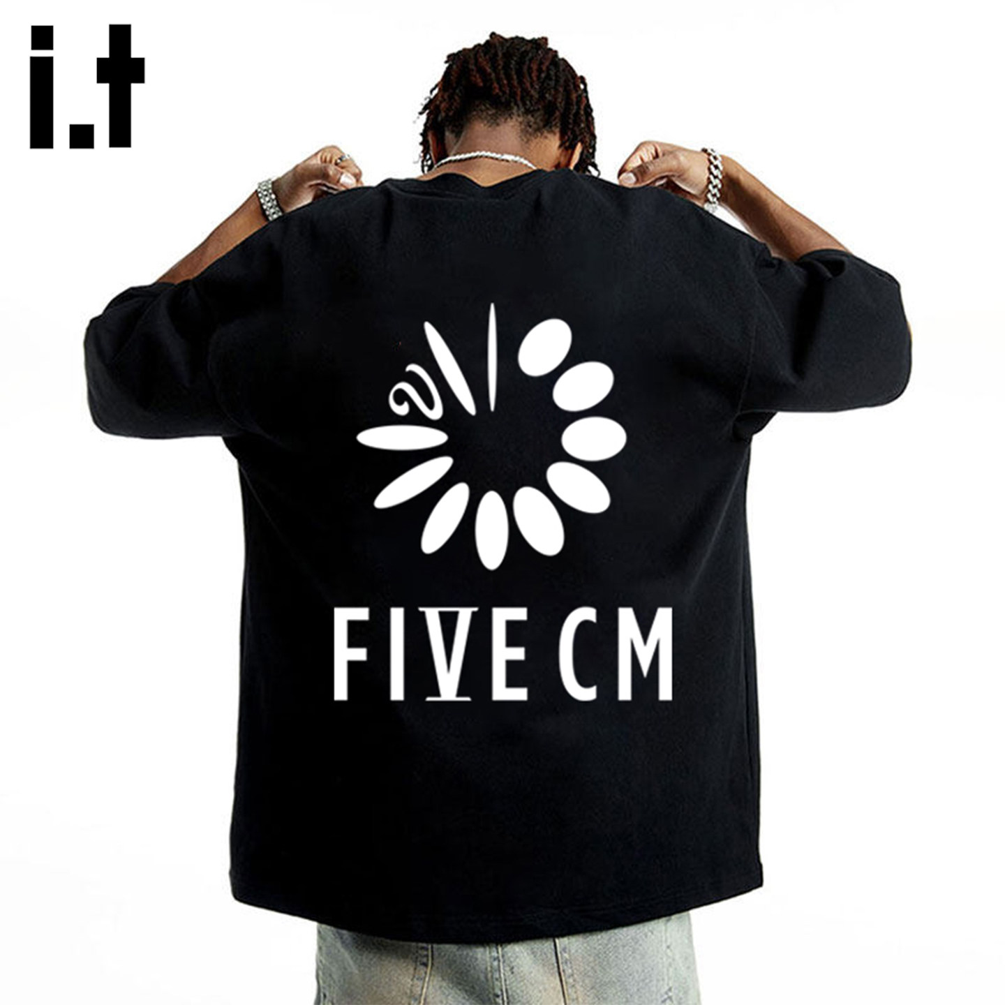 itFIVECM嘻哈印花短袖T恤男