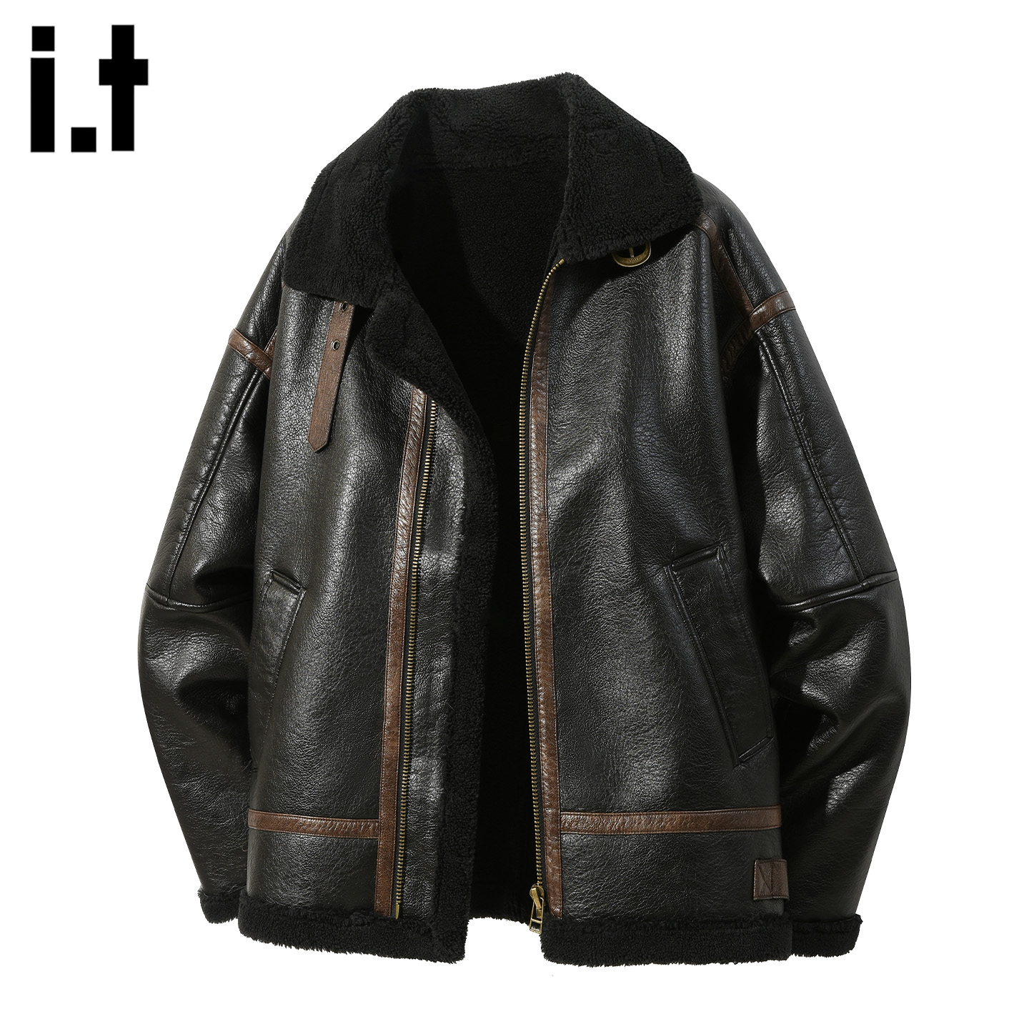 春秋新款翻领夹克外套男