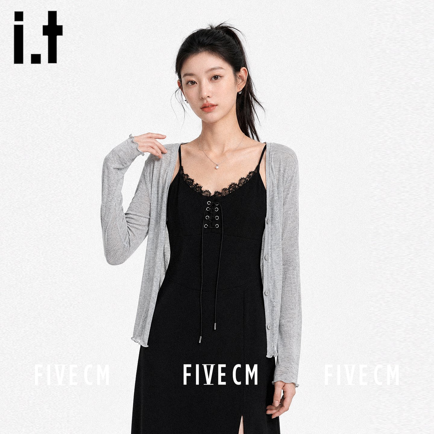 itFIVECM韩系针织开衫外套女秋