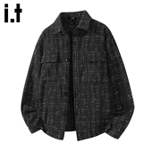 FIVECM小香风男士 5cm 宽松夹克外套2026春秋百搭翻领青年上衣