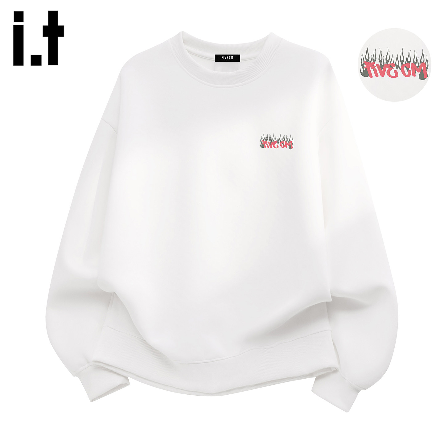 it :5cm/FIVECM男士外套圆领卫衣2026春季新款纯色宽松男女款上衣