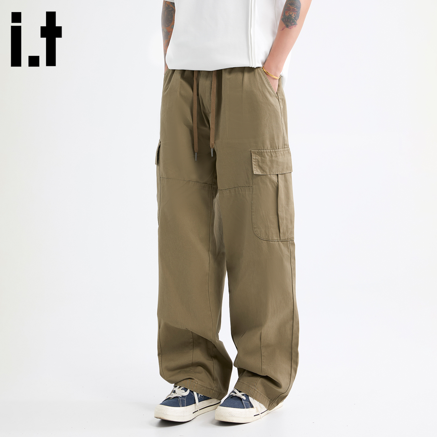 IT男式卡其休闲工装裤