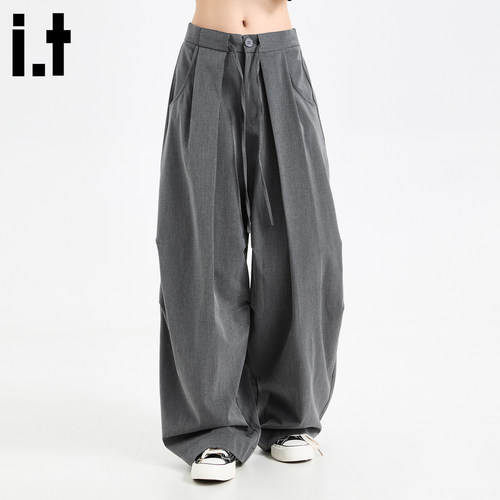 it :5cm/FIVECM设计感西装裤阔腿裤女2025秋季高级感休闲长裤