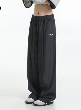 it :5cm/FIVECM男女同款阔腿裤女2025新款夏季高腰直筒裤休闲长裤