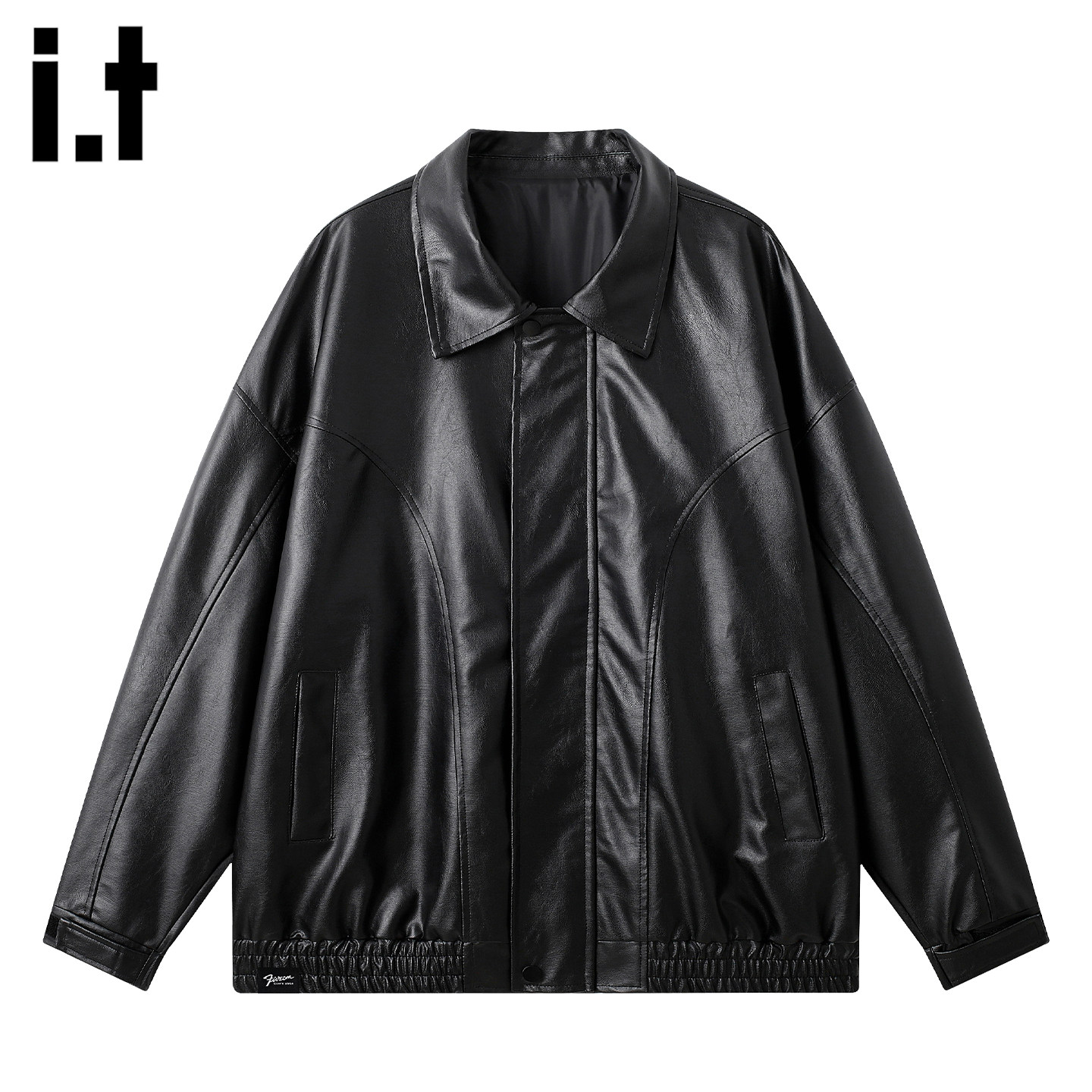 it :5cm/FIVECM黑色pu皮皮衣夹克男款2025新款秋冬防风机车服外套