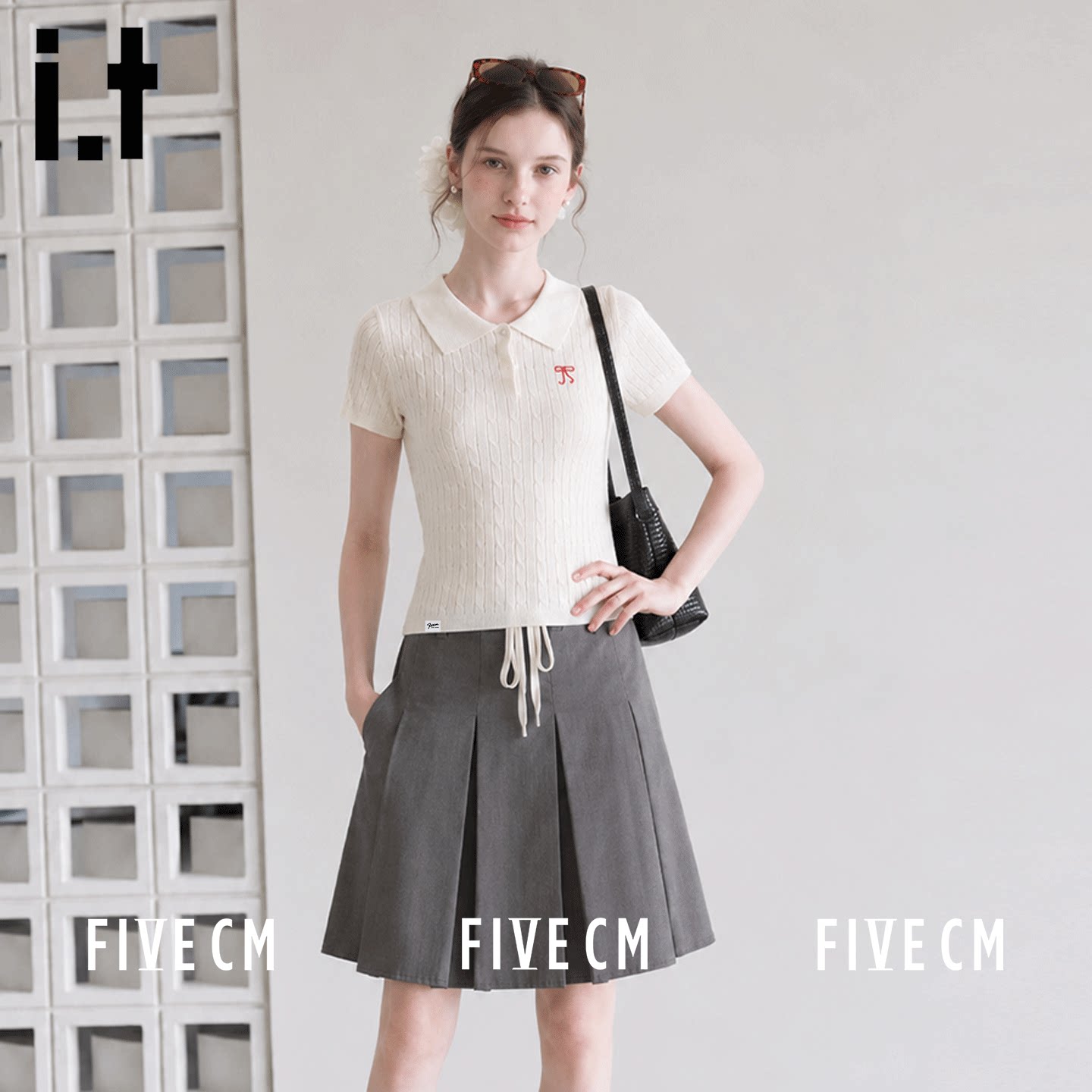 itFIVECM蝴蝶结印花夏季Polo衫