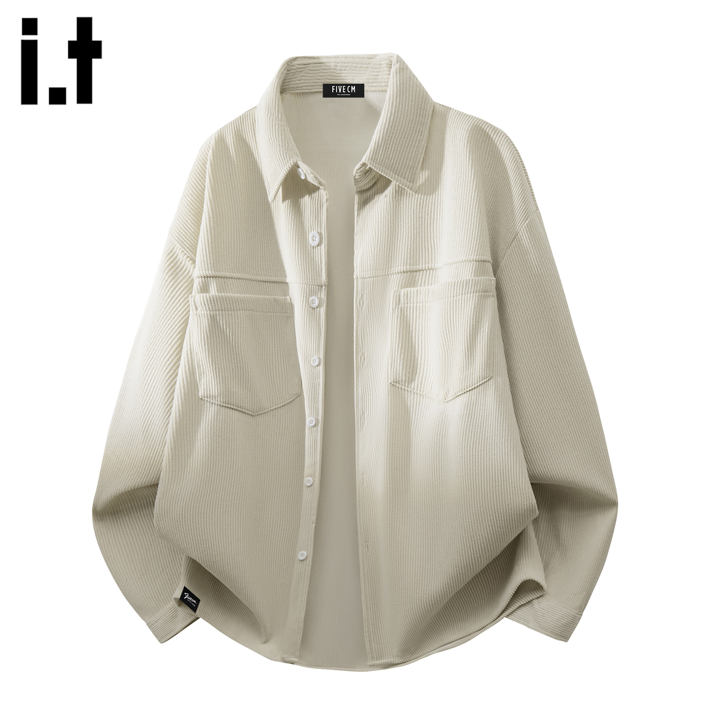 it :5cm/FIVECM青年翻领灯芯绒长袖衬衫男士2025春秋宽松休闲衬衣