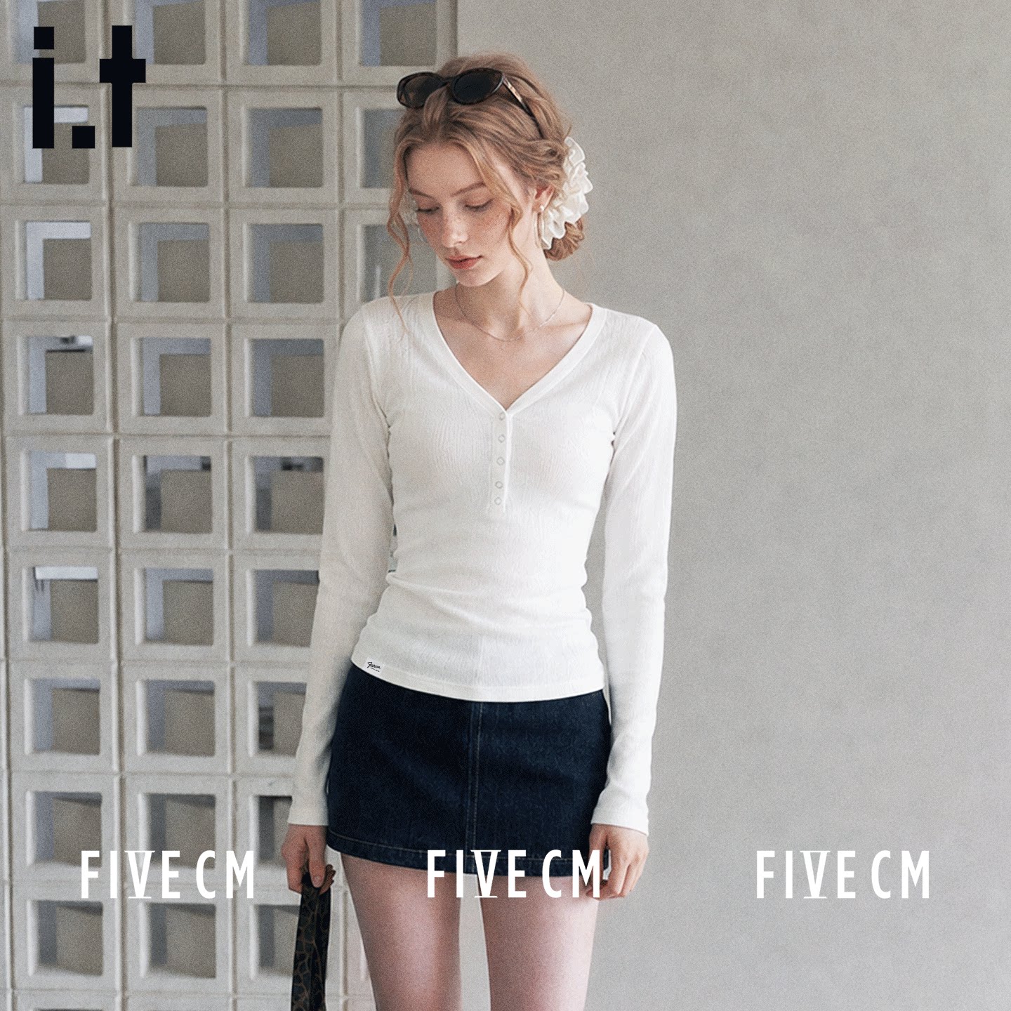itFIVECM秋季新款修身长袖T恤女