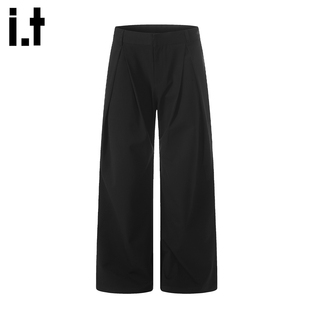 it :5cm/FIVECM复古小众设计垂感休闲西裤男女款宽松阔腿直筒裤子