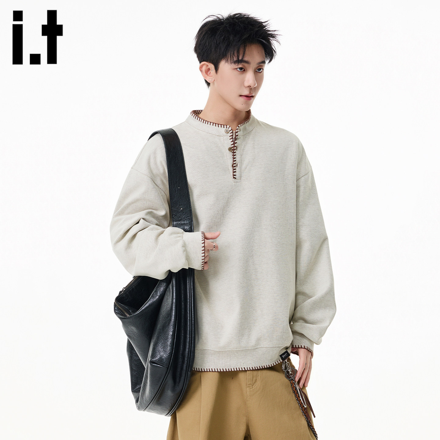 it :5cm/FIVECM2026春季新款潮牌百搭卫衣男士痞帅高级感长袖上衣