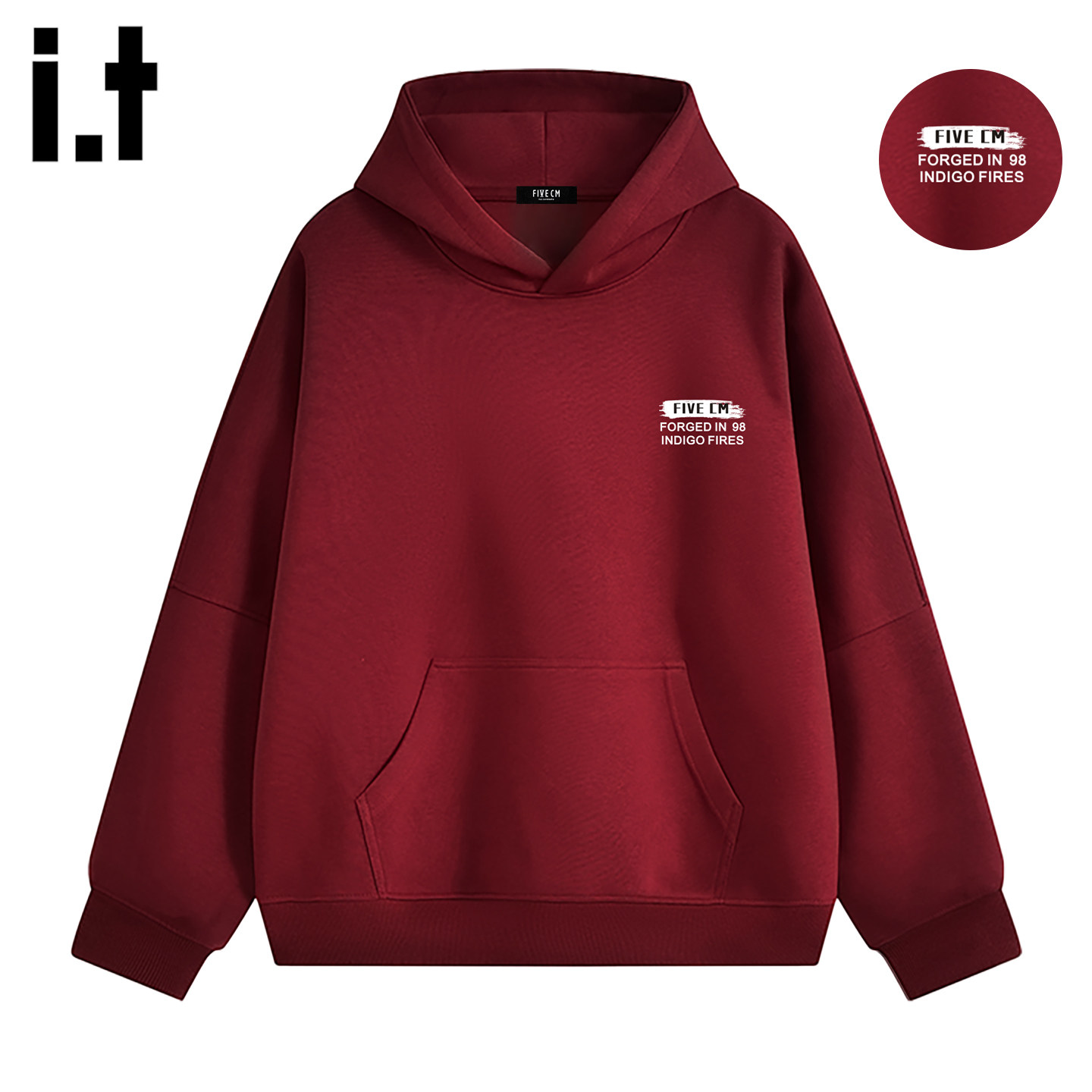 it :5cm/FIVECM2026春季新款连帽卫衣男女潮牌宽松百搭高级上衣
