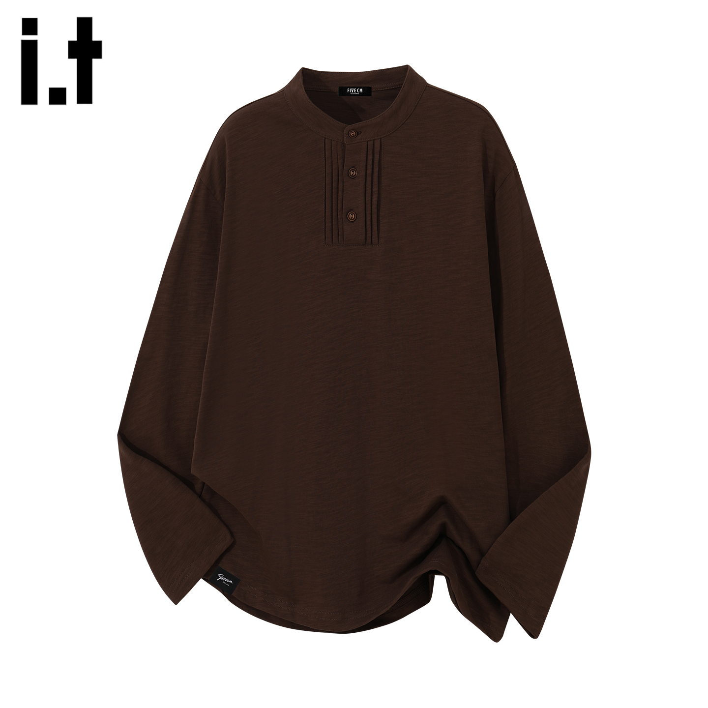 时尚亨利领长袖t恤男款