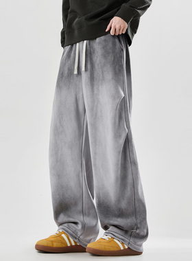 it :5cm/FIVECM渐变休闲裤男款2025秋冬新款宽松卫裤弯刀工装裤子