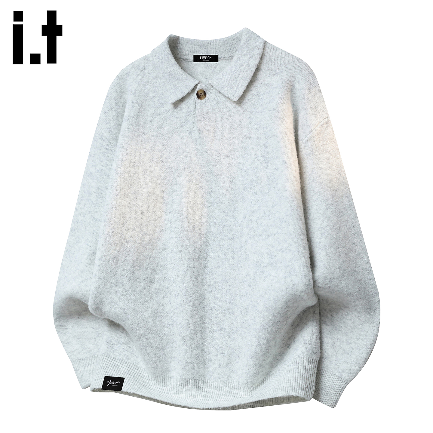 潮流百搭翻领针织衫毛衣