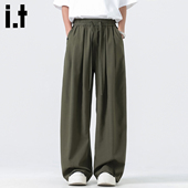 男复古街头宽松百搭保暖裤 潮牌纯色直筒工装 裤 5cm FIVECM冬季