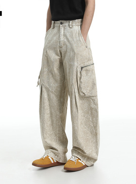 it :5cm/FIVECM雪花潮流工装裤男女薄款2025夏季潮流宽松休闲长裤