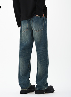 it :5cm/FIVECM时尚深蓝色直筒牛仔裤男士2025新款秋季高级感长裤