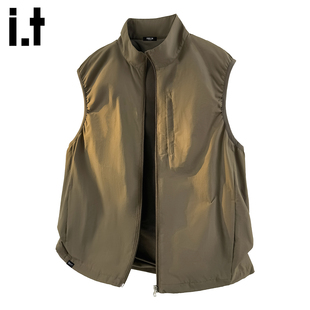 it :5cm/FIVECM复古潮流立领马甲背心男2025新款休闲运动无袖外套