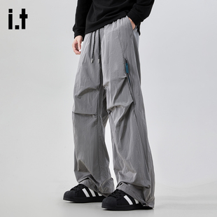 it :5cm/FIVECM灰色户外登山伞兵工装裤男女2025秋冬速干宽松长裤