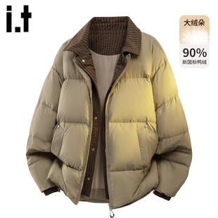 2025冬季 FIVECM拼接假两件羽绒服男士 保暖鸭绒面包服外套 5cm