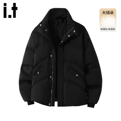 it5cm黑色羽绒服男款