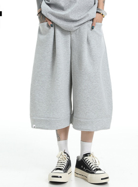 it :5cm/FIVECM夏季宽松短款卫裤阔腿休闲裤男女潮流宽松七分裤