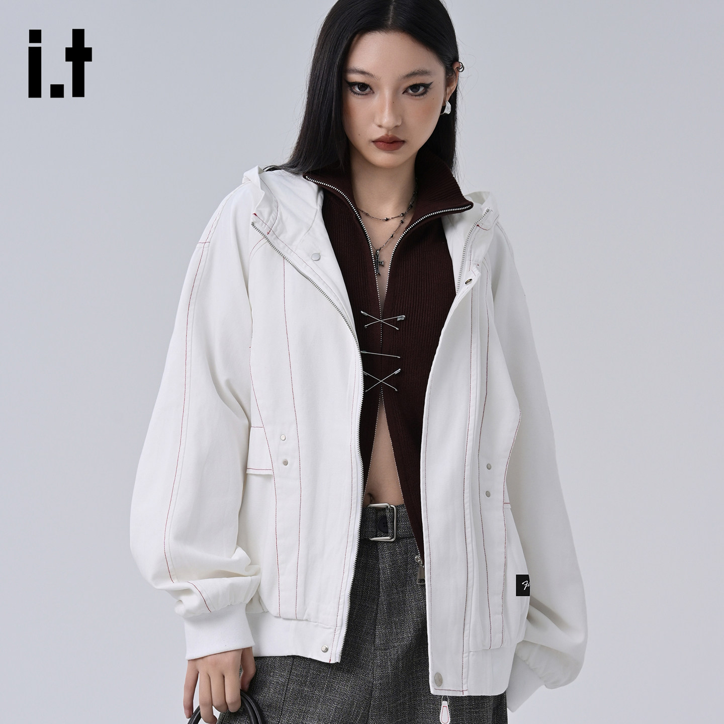 it :5cm/FIVECM白色工装夹克男女2025新款秋冬高级感宽松外套上衣